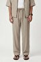 Striped lyocell blend relaxed fit trousers - beige - 2