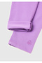 Girl's Purple Logo Embroidered Leggings - 3