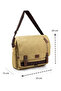 Medium Size Canvas Canvas Waterproof Fabric Postman Briefcase Business School Shoulder Bag Mustard U579 - 3