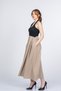 Women's Summer Beige Pure Lady Elastic Waist Long Skirt Stylish Daily Comfortable 6782 - 3