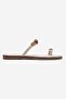Martinez Cream Buckle Genuine Leather Women's Flip Flops - 4