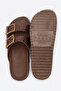 Partner New Women's Double-Strapped Slippers Silvery Brown 35/42 - 4