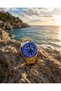 Sports Men's Wristwatch with Calendar - Gold Band & Blue Dial - 3