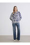 Women's Blouse with Tie-Down Collar Flower - 2