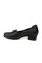 70 - 1 Black Leather Low Heeled Casual Women's Shoes - 3