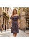 Women’s Off Shoulder Floral Midi Dress – Boho Ruffle Summer Dress with Elastic Waist –Medium - 3