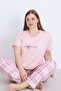 Embroidered Milan Knitted Short Sleeve Oversized Women's Pajama Set