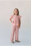 Girl's Cotton Pink Gingham Cherry Embroidered Blouse and Trousers Set