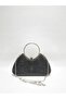 Black Color Big Stone Material Design Evening Dress Clutch Chain Strap Hand-Held Wedding Engagement Evening Bag - 2