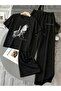 Unisex Los Angeles La Hand-Printed Oversize Tshirt and Baggy Sweatpants - Summer Two-Piece Tracksuit Set