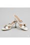 (İnna) Button Detailed Daily Women's Slippers White - 2