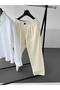 Linen White Shirt g Cream Baggy Pants Oversize Set - 3
