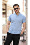 Men's Judge Collar Woven Cotton Fabric Short Sleeve T-Shirt