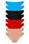 8 Pieces Super Eco Set Lycra Women's Slip Panties Black Red Skin Blue