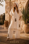 Hooded Muslin Poncho Set, Oversize 2-Piece 100% Cotton Set (Poncho + Pants)