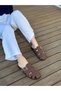Brown Suede (Aiden) Buckle Detail Women's Slippers - 4
