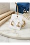 Xuping Minimalist Zircon Stone Steel Hoop Earrings