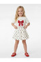 Bow Printed Ecru Baby Girl T-Shirt 6Smg10165Ak