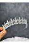 Sparkling Zircon Stone Bridal Crown Wedding Hair Accessory Elegant and Modern Model