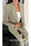 Women's Flam Linen Lined Blazer Summer Jacket – Striped Lining Detail Comfortable Fit Slim Jacket - 5