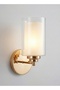 Modern Lighting, Wall lamp, Light, Gold Color, 25x16 cm, Fancy metal & glass wall lamp, Suitable for bedroom and living room, Two layer glass - 3
