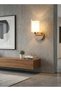 Modern Lighting, Wall lamp, Light, Gold Color, 25x16 cm, Fancy metal & glass wall lamp, Suitable for bedroom and living room, Two layer glass - 2
