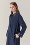 Elegant Navy Blue Dress with Collar Detail and Buttons Giy Çık 0339 - 2