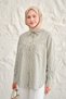 Women's Double Pocket Detail Striped Shirt Green