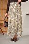 Women's Ethnic Floral Pattern Chiffon Skirt Cream