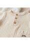 Gots Certified Baby Boy Jumpsuit - 100% Organic Cotton - Beige - 2