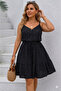 Women's Rope Strap V-Neck Patterned Short Single Jersey Dress - 3