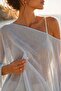 Blue Cotton Viscose Transparent Pareo Poncho – Summer Beach Top - 3