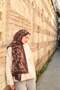 Allure Brush Pattern Shawl - Red Brown-Mink - 2