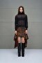 Tan Black Antique Leather Look Asymmetrical Skirt 18226 - 5