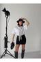 Women's Polka Dot Shawl Detailed Combed Cotton T-Shirt - 6