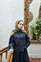 Noa Motif Patterned Shawl - Khaki-Navy Blue - 2