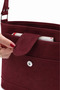 Genuine Suede Leather Women's Bag with Gold Detail and Cross Strap - 3