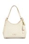 Women's White Patterned Zippered Faux Leather Shoulder Bag - 3