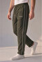 Khaki Double Ribbed Side Pocket Zippered Comfortable Cut Combed Cotton Sweatpants Straight Leg Casual Sports Sweatpants - 3