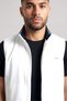 Men's Regular Fit White Vest with Sleeve Pocket Detail and Stand-Up Collar with Zipper - 3