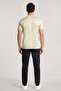 Men's Regular Fit Round Collar Cotton Logo Embroidered Short Sleeve Green T-Shirt - 4