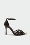 Dream Kafes Model Gold Detailed Women's Bitter Brown Heeled Shoes