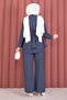 Belden Allerlli Gold Brooch and Trousers Two-Piece Suit Indigo - 6