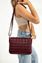 Women's Faux Leather Quilted Patterned Crossbody Bag with Adjustable Strap - 2