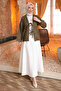 Khaki Front Tie Tassel Kimono - 2