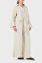 Relaxed Fit Guipure Detailed Wide Leg Linen Trousers Pants 699E10941
