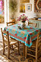Modern Colorful Striped Tablecloth Stain-Resistant Stylish Design for Garden Balcony