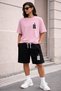 Unisex Summer T-Shirt and Shorts Set Oversize Comfortable Casual Combination Ok Print - 2
