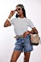 Blue Straight Cut Denim Shorts 1511 - 4