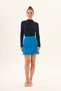 Blue High Waist A-Line Mini Skirt - 5